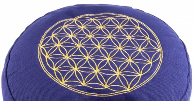 Meditasjonspute Livets Blomst lilla - Flower of Life Meditation