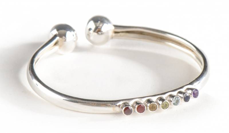 Flexible Chakra bracelet 925 Sterling silver