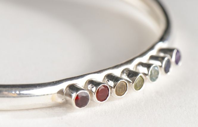 Hovedbilde Flexible Chakra bracelet 925 ...