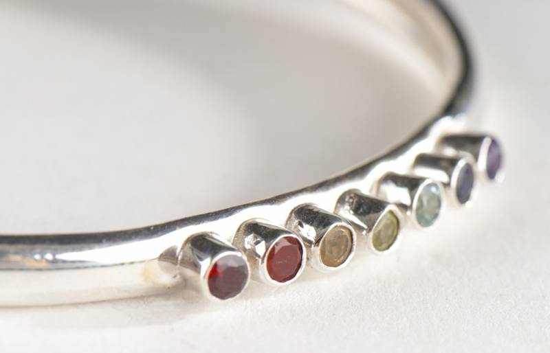 Flexible Chakra bracelet 925 Sterling silver