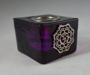 Hovedbilde Lysholder glass cube Krone ...