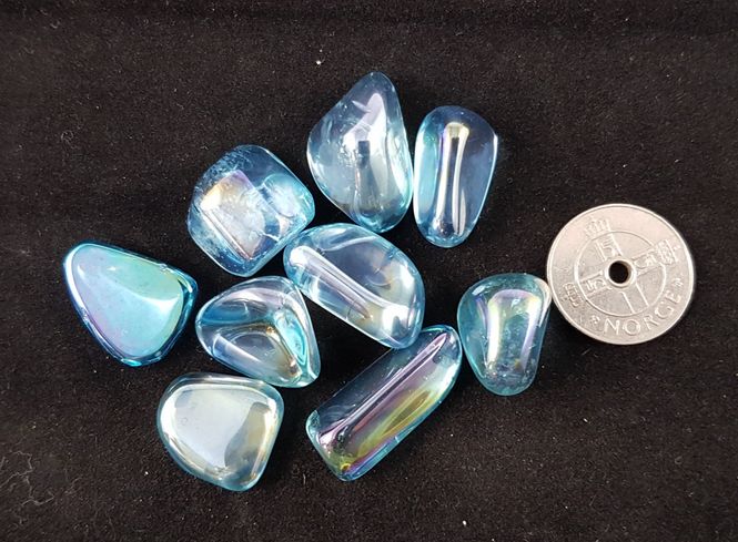 Hovedbilde aqua aura - blå trummelsten