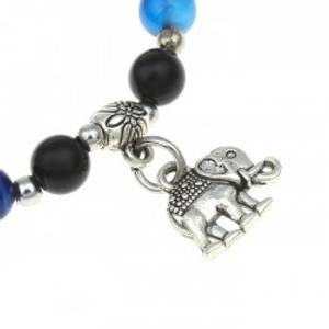 Hovedbilde Armb&aring;nd Agat Bl&aring; farget med ...