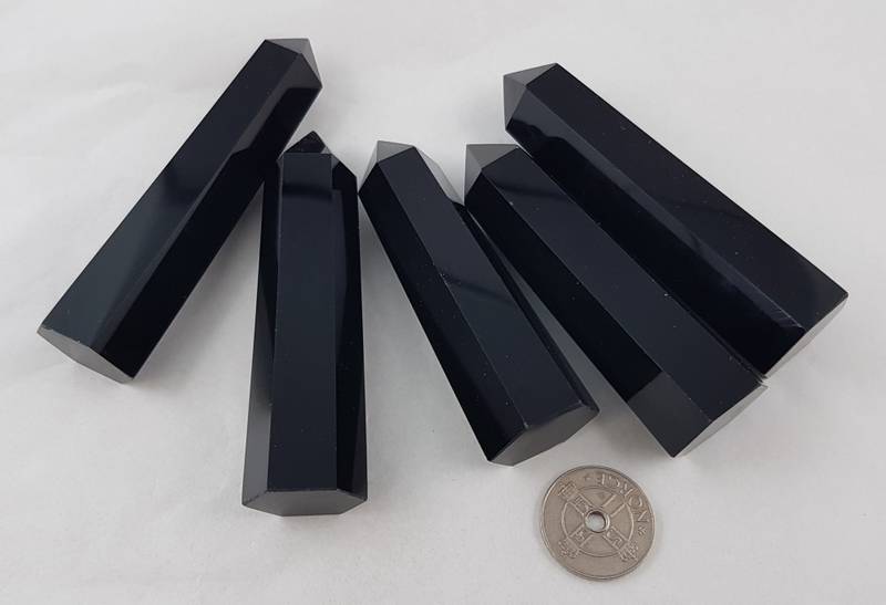 Obelisk Obsidian sort slepet krystall 7-8 cm