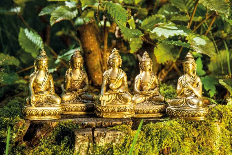 Buddha i messing Amoghasiddhi Buddha, 7.5 cm