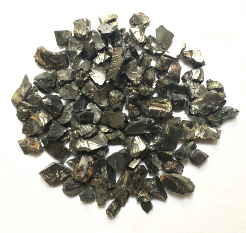 Shungite Elite shungite 100 gr bag: 0-5 grams stones 4-15 mm