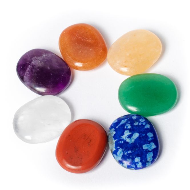 Hovedbilde 7 chakra mini worry stones - ...