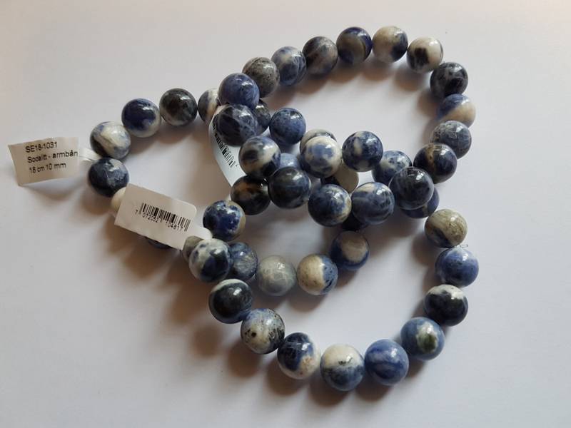 Armbånd Sodalitt 10mm kulearmbånd