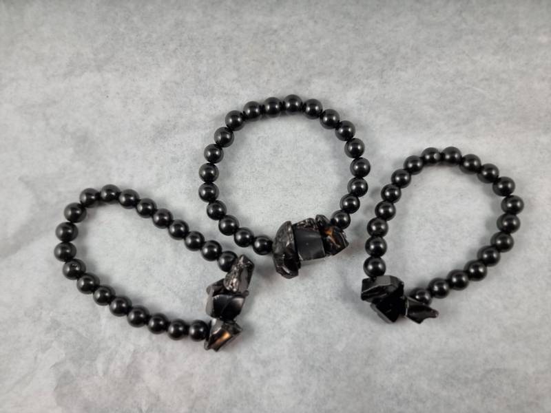 Shungitt armbånd - Shungite bracelet with Elite shungite EMF pro