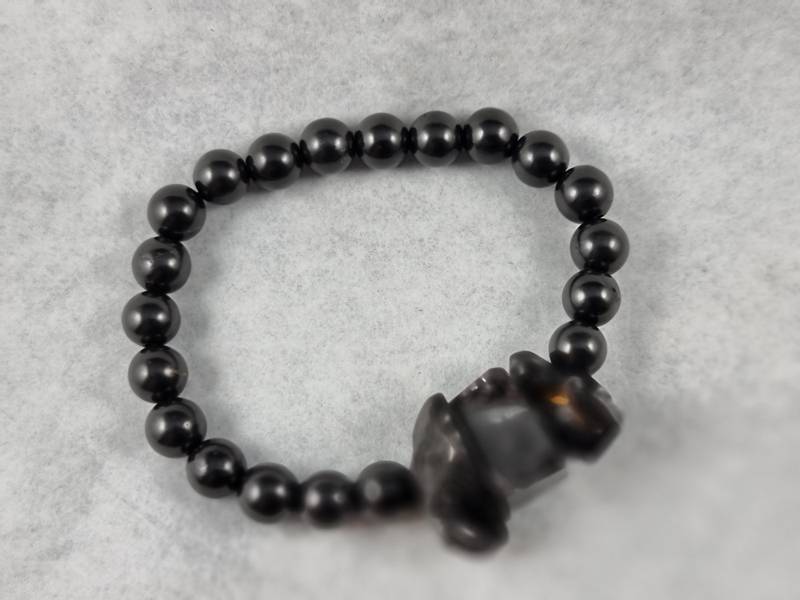 Shungitt armbånd - Shungite bracelet with Elite shungite EMF pro