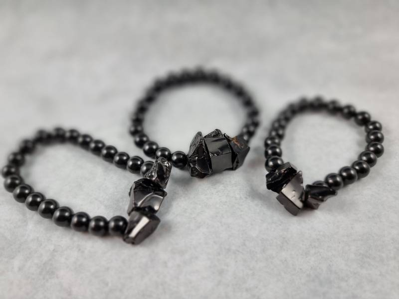 Shungitt armbånd - Shungite bracelet with Elite shungite EMF pro